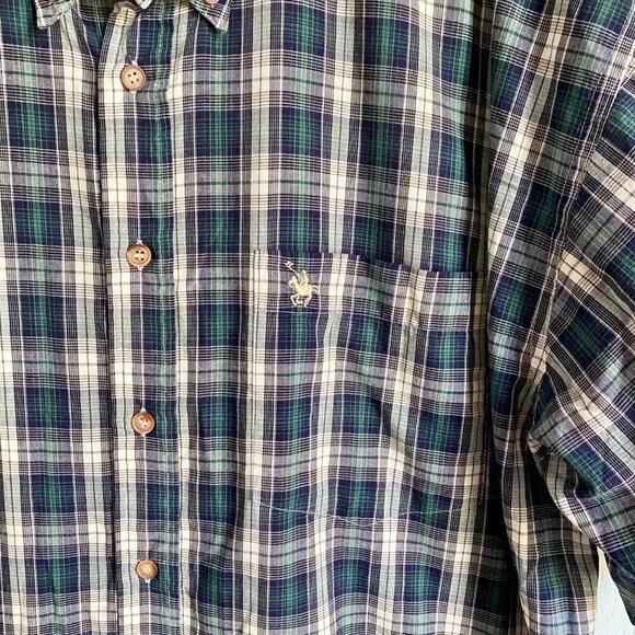 Knights Of Round Table Plaid Short Sleeve Button Down Shirt Men's Large - Picture 10 of 11